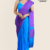 Bright Blue Purple Handloom Cotton Saree DC3060