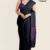 Deep Purple Black Handloom Cotton Saree DC3071