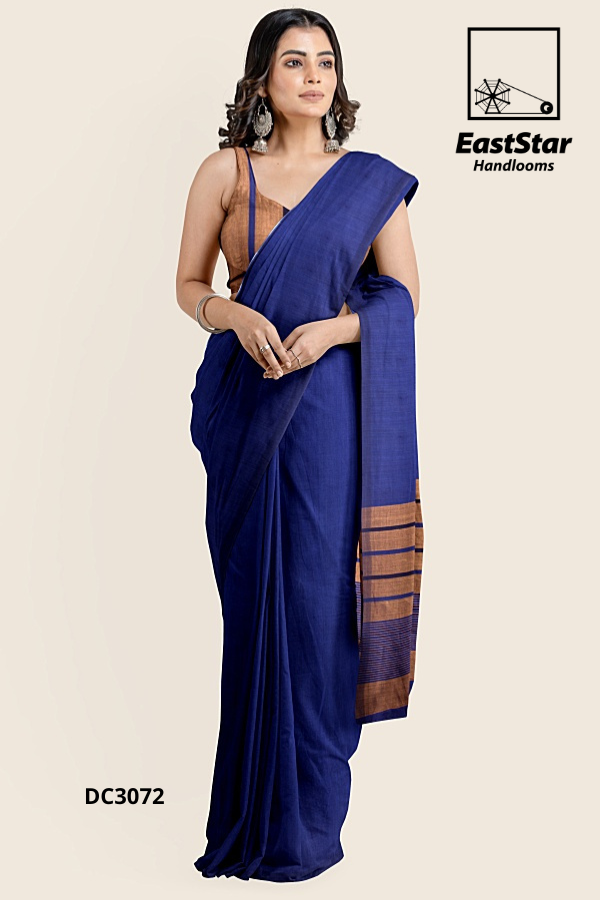 Blue Handloom Cotton Saree DC3072