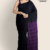 Black Purple Handloom Cotton Saree DC3078