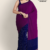 Purple Blue Handloom Cotton Saree DC3093