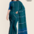 Green Blue Handloom Cotton Saree DC3096