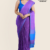 Purple Blue Handloom Cotton Saree DC3100