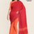Red Orange Handloom Cotton Saree DC3140