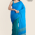 Blue Green Handloom Cotton Saree DC3161