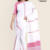 White Pink Handloom Cotton Saree DC3188