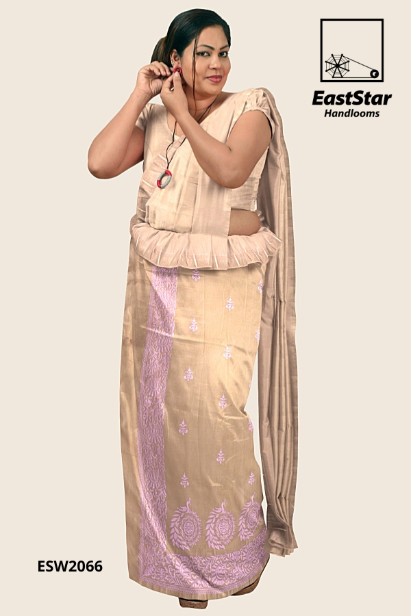 Beige Embroidery Silk Saree ESW2066