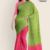 Pink Green Handloom Cotton Saree DC3239