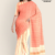 Light Orange Cream Handloom Cotton Saree DC3240