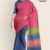 Blue Pink Handloom Cotton Saree DC3241