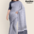 Light Grey Handloom Cotton Saree DC3182