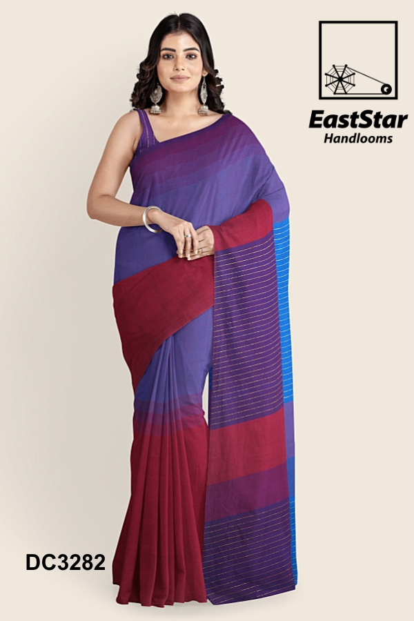 Multi Colour Handloom Cotton Saree DC3282