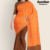 Orange Brown Handloom Cotton Saree DC3295