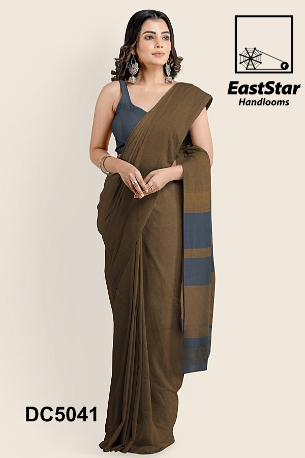 Brown Handloom Cotton Saree DC5041 Brown Handloom Cotton Saree DC5041