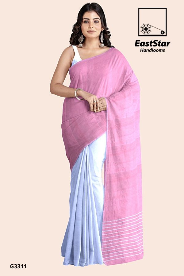 Pink Handloom Cotton Saree G3311