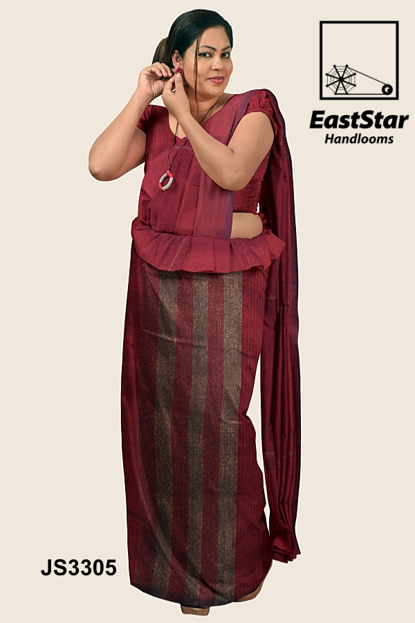 Maroon Handloom Silk Saree JS3305 Maroon Handloom Silk Saree JS3305