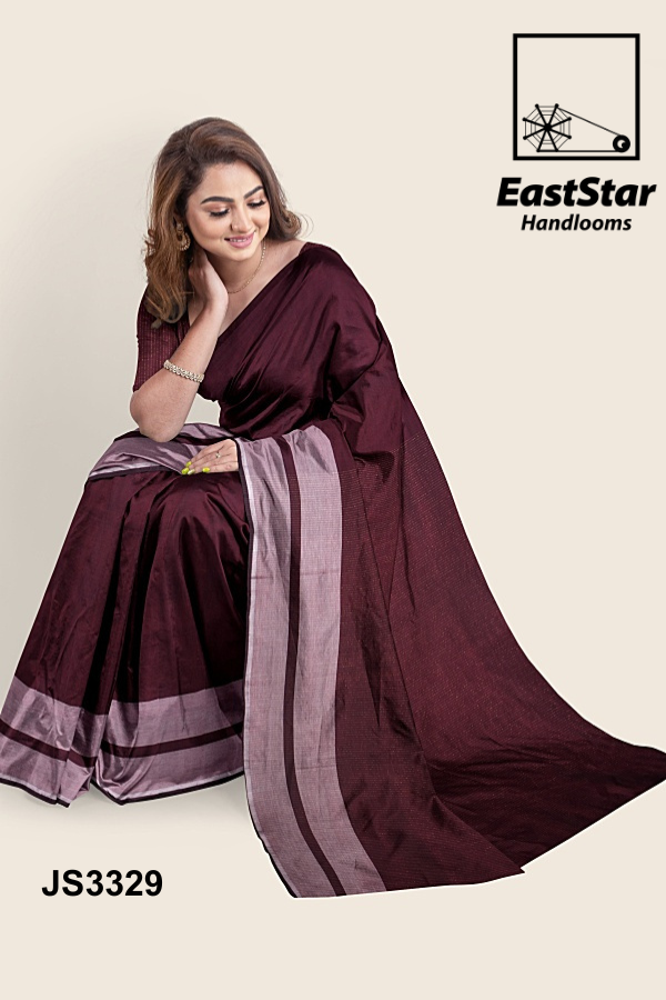 Maroon Handloom Silk Saree JS3329 Maroon Handloom Silk Saree JS3329