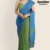 Green Blue Handloom Cotton Saree U6654