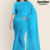 Bright Blue Handloom Cotton Saree U6659