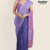 Deep Indigo & Lavender Handloom Cotton Saree DC3289
