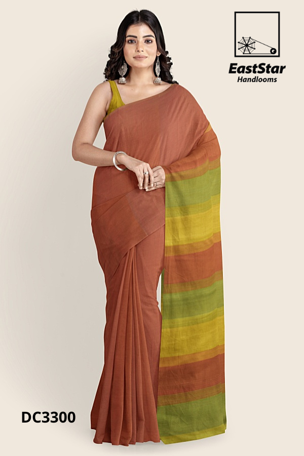 Terracotta Handloom Cotton Saree DC3300 Terracotta Handloom Cotton Saree DC3300