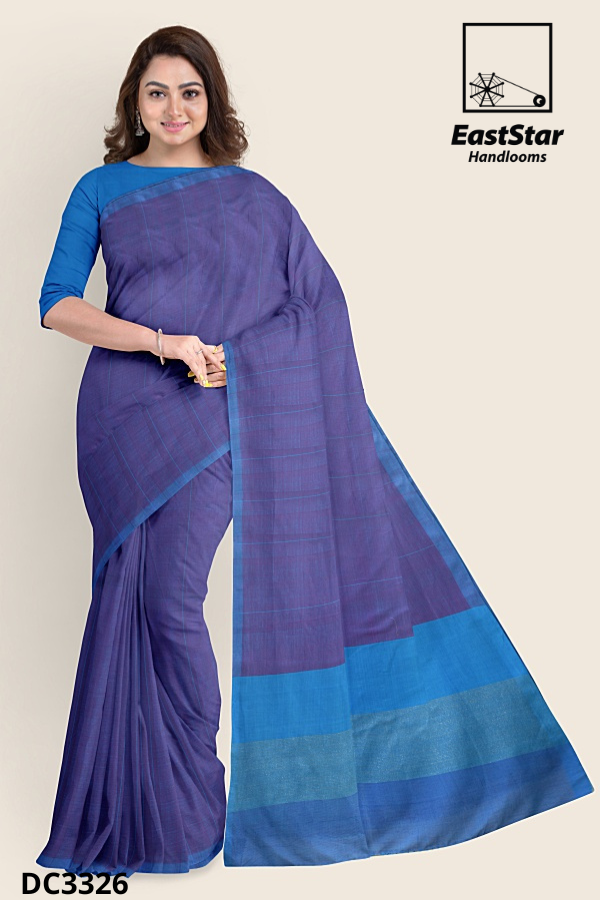 Purple Handloom Cotton Saree DC3326 Purple Handloom Cotton Saree DC3326