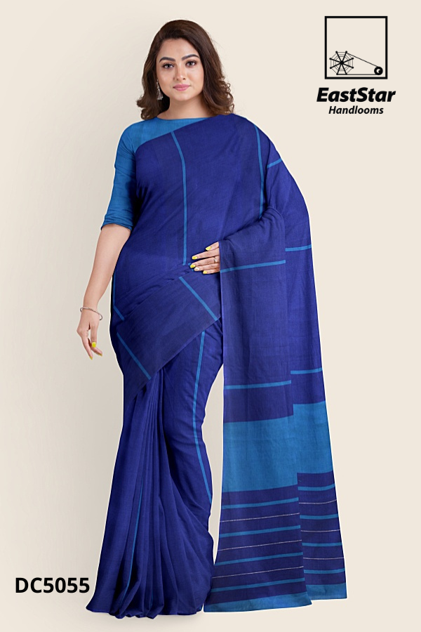Deep Blue Handloom Cotton Saree DC5055 Deep Blue Handloom Cotton Saree DC5055