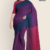 Deep Navy Blue Regal Purple Handloom Cotton Saree DC5056