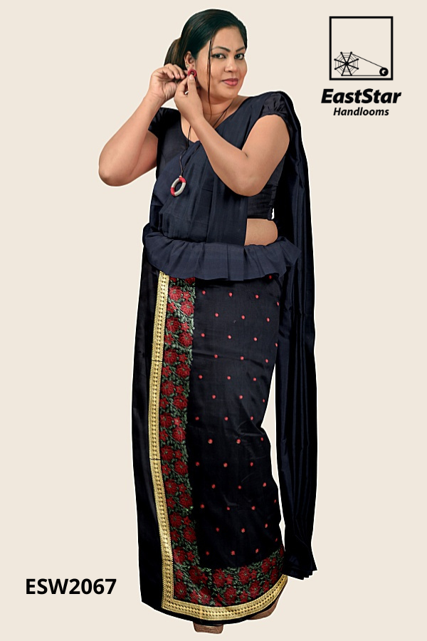 Black Embroidery Silk Saree ESW2067