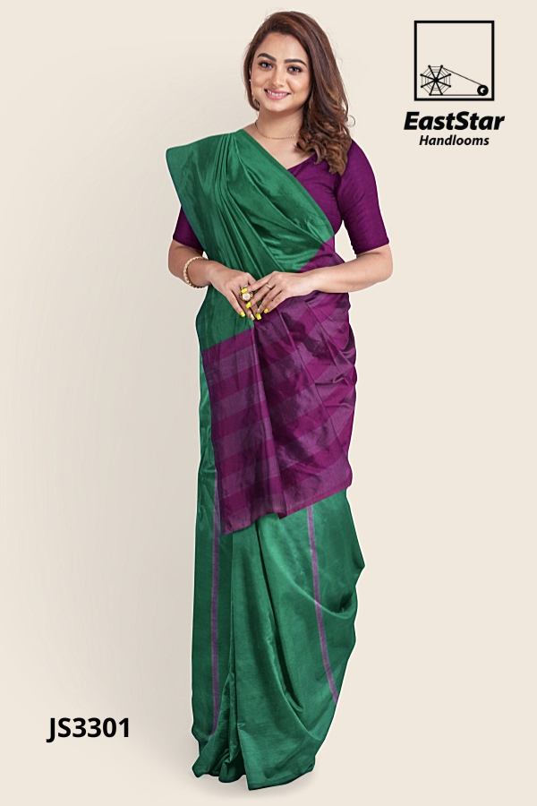 Green Handloom Silk Saree JS3301 Green Handloom Silk Saree JS3301