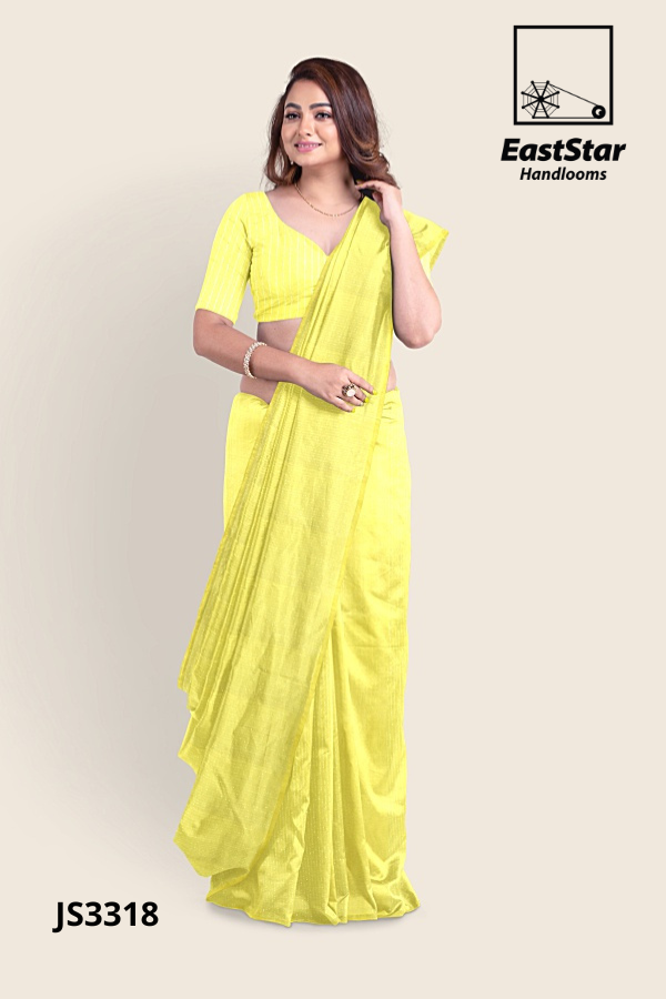 Lemon Yellow Handloom Silk Saree JS3318 Lemon Yellow Handloom Silk Saree JS3318