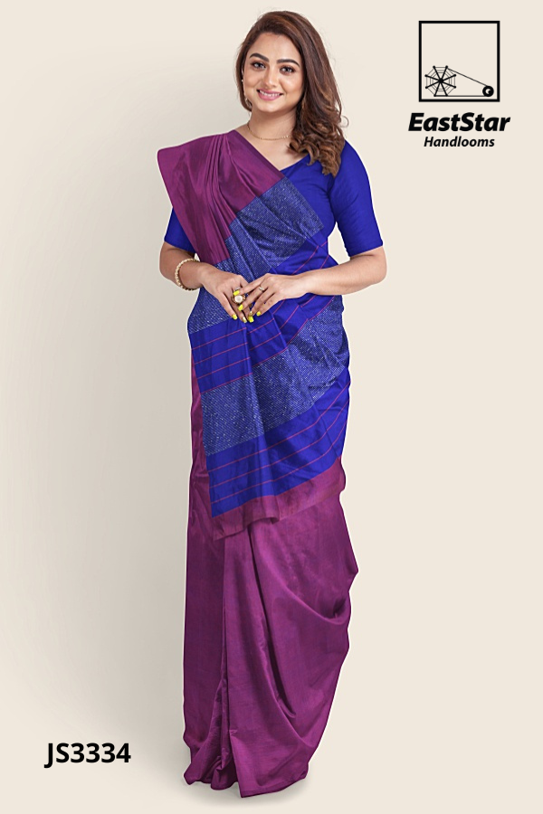 Magenta Purple Handloom Silk Saree JS3334 Magenta Purple Handloom Silk Saree JS3334