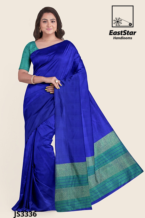 Blue Handloom Silk Saree JS3336