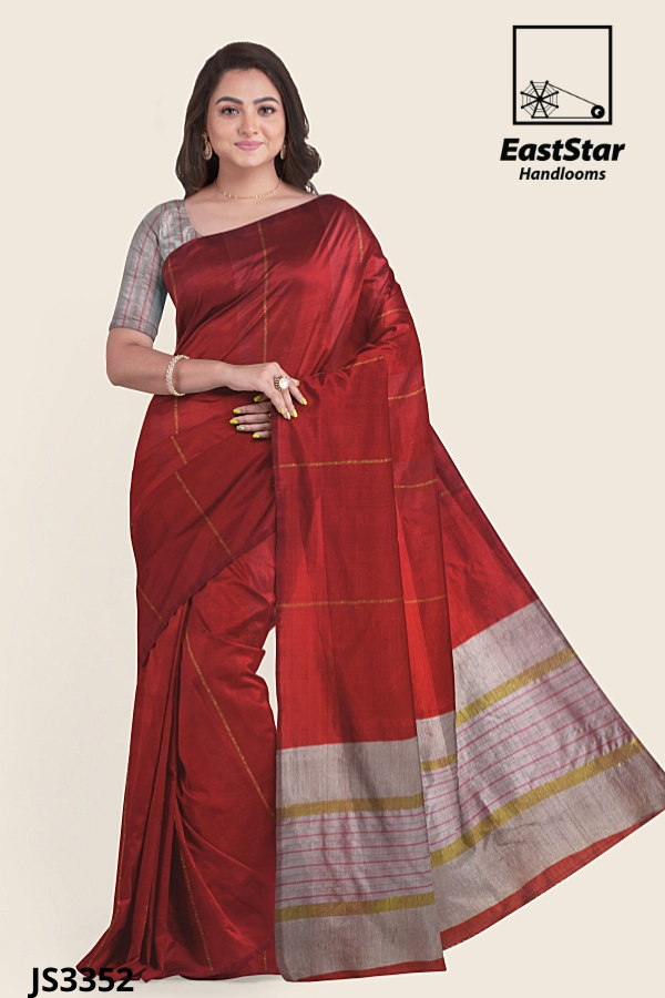 Red Handloom Silk Saree JS3352 Red Handloom Silk Saree JS3352