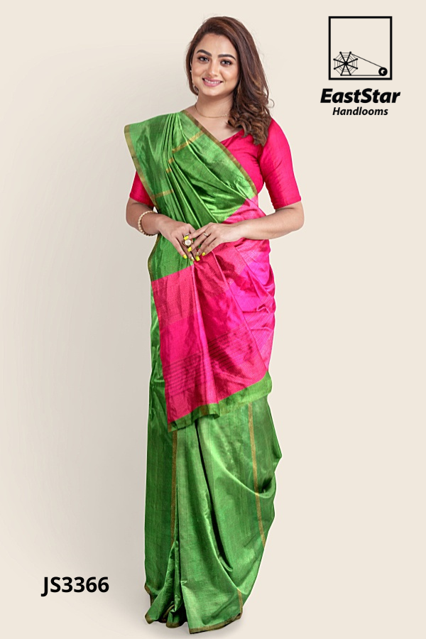 Green Handloom Silk Saree JS3366 Green Handloom Silk Saree JS3366