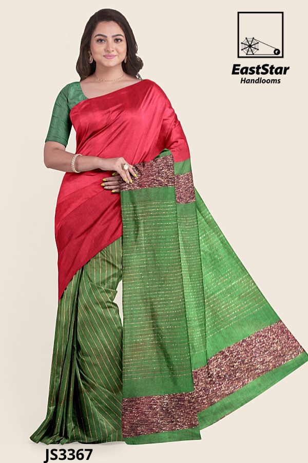 Red Green Handloom Silk Saree JS3367 Red Green Handloom Silk Saree JS3367