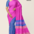 Dark Pink Blue Handloom Silk Saree JS3379