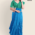 Green Blue Handloom Silk Saree JS3406