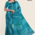 Blue Green Handloom Silk Saree JS3414