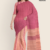 Peach Rose Pink Handloom Cotton Saree U6664