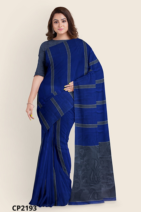 Royal Blue Handloom Premium Jacquard Cotton Saree CP2193