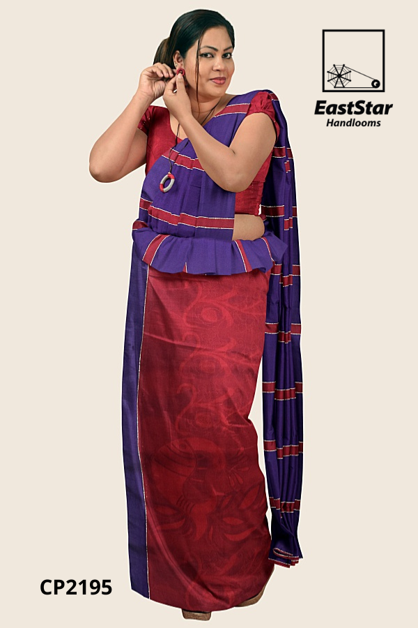 Maroon Purple Handloom Premium Jacquard Cotton Saree CP2195