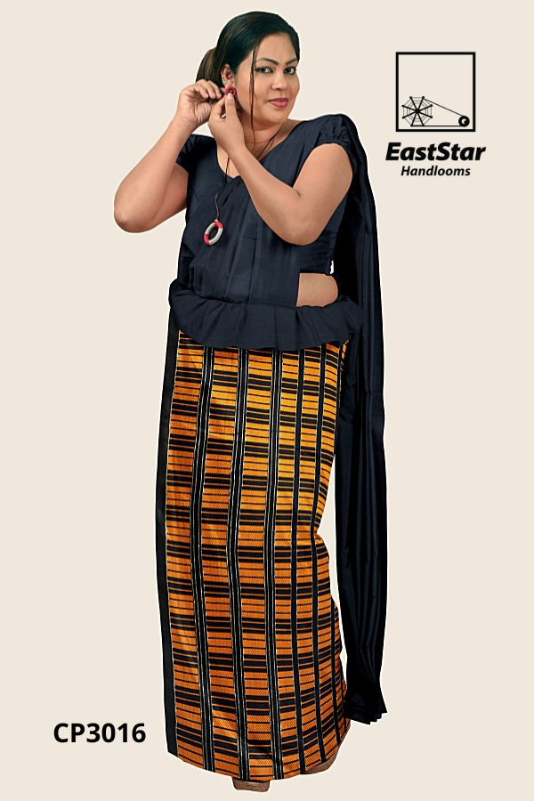 Black Handloom Premium Jacquard Cotton Saree CP3016