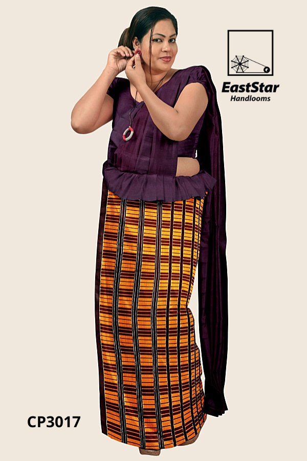 Purple Maroon Handloom Premium Jacquard Cotton Saree CP3017