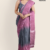 Mauve Pink Grainish Blue Handloom Cotton Saree DC3431