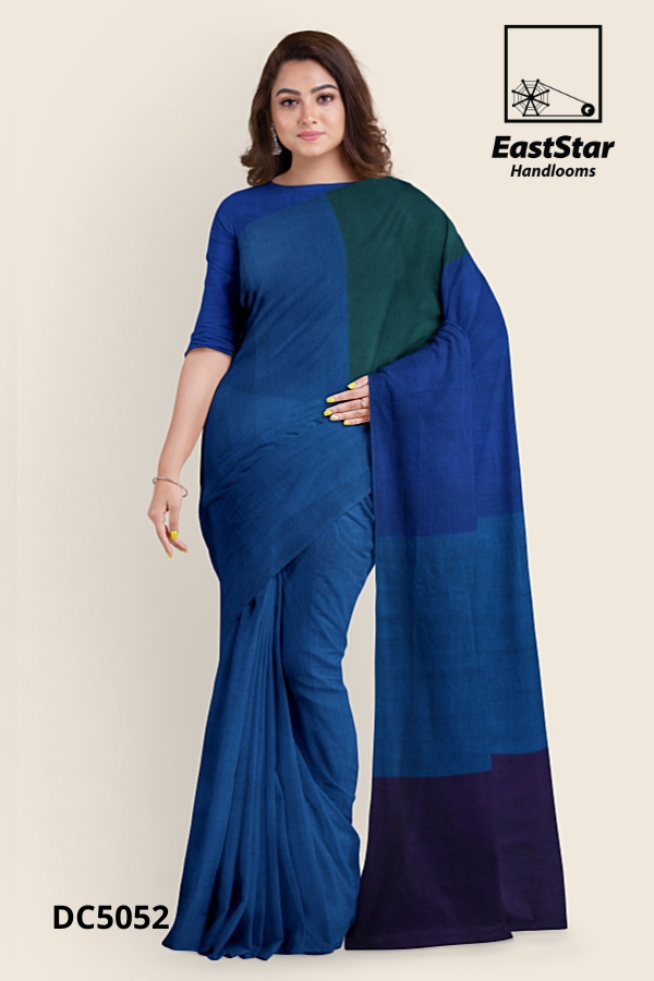 Blue Handloom Cotton Saree DC5052 Blue Handloom Cotton Saree DC5052