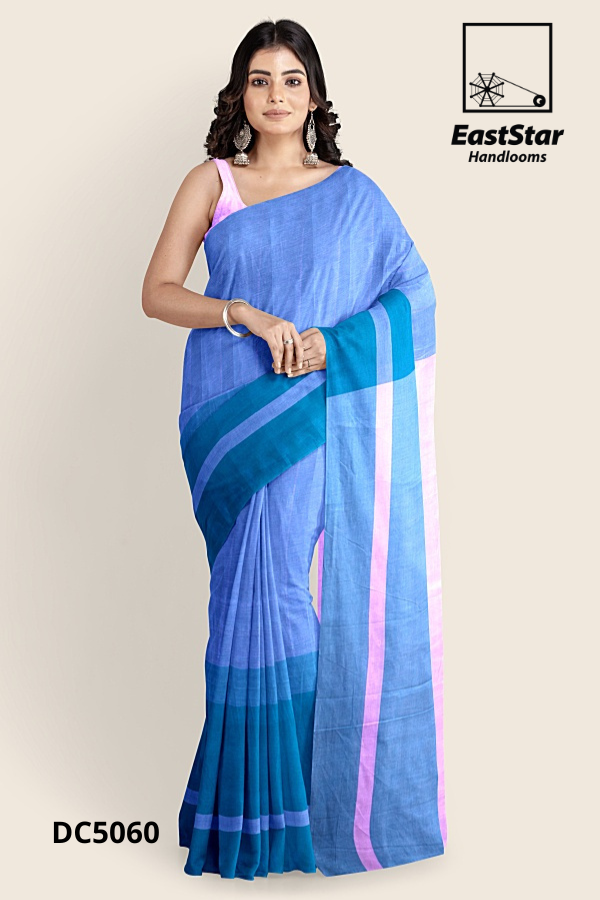 Blue Handloom Cotton Saree DC5060