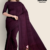 Dark Plum Handloom Embroidery Cotton Saree EMC2029