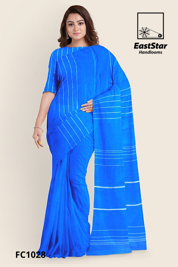 Cobalt Blue Handloom Cotton Saree FC1028 Cobalt Blue Handloom Cotton Saree FC1028