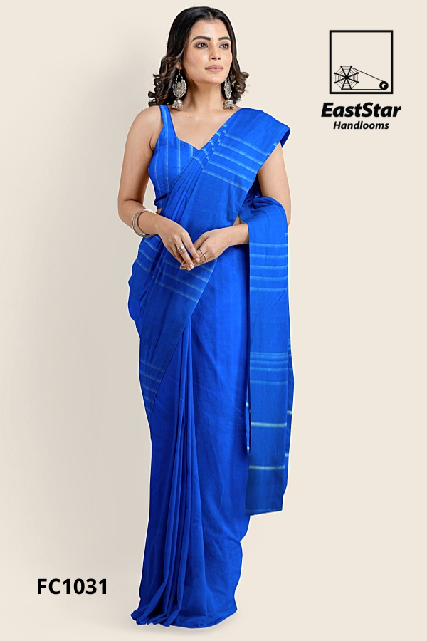 Royal Blue Handloom Cotton Saree FC1031